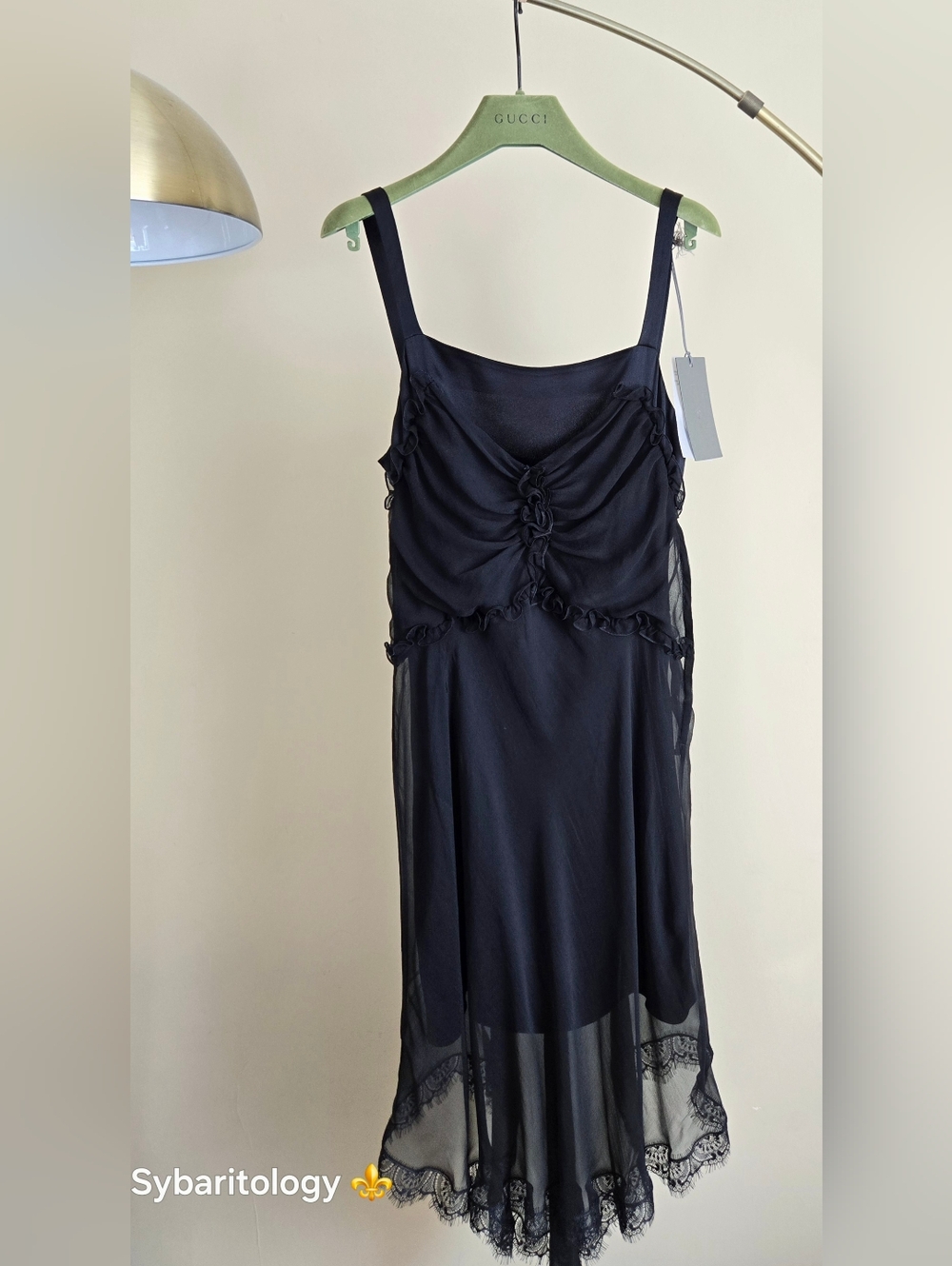 NWT ALBERTA FERRETTI Black Ruched Silk Cocktail Dress Size: XS/4  Made In Italy
